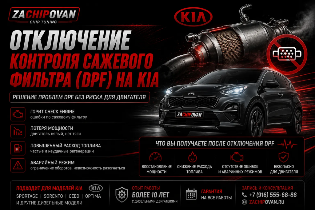 Отключение сажевого фильтра Киа Отключение сажевого фильтра Киа